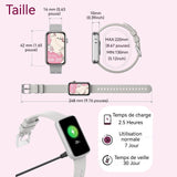 Montre connectée 1,47pouces 172x320px  Montre intelligente Notifications intelligentes Plusieurs modes sportifs Confortable à porter
