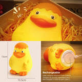 Veilleuse canard dessin animé en silicone sans fil 3 niveaux réglables lampe de chevet pour enfant lumière chaude veilleuse LED