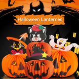 Décoration de fête 4pcs Halloween Lanterne en papier 3D Citrouille Chauve-souris Fantôme Décorations d'Halloween Accessoires de fête