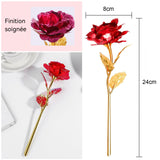 Rose 10PCS roses rouges roses plaquées or saint-Valentin cadeaux d'anniversaire décorations cadeaux pour mamans épouses et amies