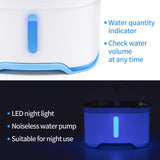 Abreuvoir pour animaux de compagnie  Électrique  Acier inoxydable  LED  Distributeur d'eau à recirculation  Cartouche filtrante