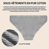 ulotte sous-vêtements femme pur coton taille L coton chaud respirant confortable sans couture sous-vêtements femme simple gris