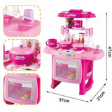 uisine enfant 37X21X47cm Jouet de cuisine vaisselle table éclairage musique simulation ustensiles cuisine avec des effets sonores