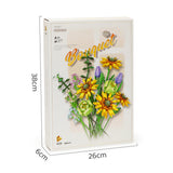 Bouquet de blocs à assembler fleur artificielle unique tournesol arrangement créatif activité de bricolage pour adultes