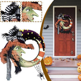 Couronne de sorcière d'Halloween 34*32 cm Suspensions de portes et fenêtres décoration d'horreur pendentif de décoration d'Halloween