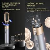 Thermal brush 1000W 6 en 1 peigne à air chaud avec 3 modes de vitesse du vent et de température cheveux puissants et séchage rapide