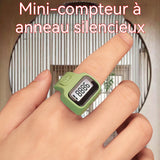 Mini compteur de main Bouton silencieux Grand écran numérique Comptage clair Design unique de l'anneau Vert Compteur numérique