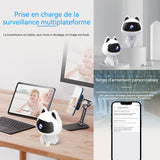 Caméra surveillance wifi 1 mégapixel 128g vision nocturne audio bidirectionnel détection de mouvement babyphone caméra mignon