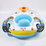 Bateau siège de natation gonflable   60*65ccm  Avec volant et klaxon  Forme unique   Convient aux enfants Anneau de natation