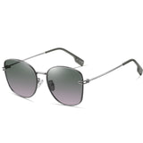 New Net Red Fashion Gradient Lunettes de soleil Trendy Metal Ladies Anti-ultraviolet Premium Sense Lunettes de soleil polarisées