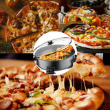 Poêle électrique 1500 watts avec Couvercle grande poêle multifonction poêle à pizza électrique thermostat réglable 40x40x9cm Noir