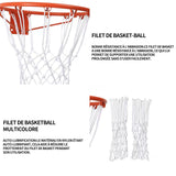 Filet de basket 2 pièces filet de basket-ball filet de basketball multicolore basket filet de rechange multicolore blanc nylon