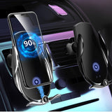 Chargeur sans fil de voiture support de téléphone portable support de navigation de serrage électrique à induction automatique