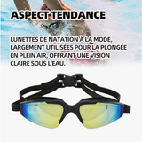 Lunettes de natation 17x5cm Lunettes de Natation Adultes Anti-UV HD étanche Lunette Piscine lunettes natation à verres polarisés