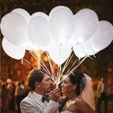 Ballons 50 pcs 12inch diamètre ballons lumineux led blancs fêtes anniversaire mariages décorations pompes gonfler facilement latex