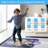 Tapis de danse 90x108cm pour filles de 3-14 ans tapis de jeu tactile avec affichage LED tapis danse musical cadeau musique intégrée