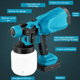 Pistolet a Peinture Batterie 800ml Pulvérisateur de Peinture sans Fil pour armoires Voitures Peinture de Maison Chariot De Lavage