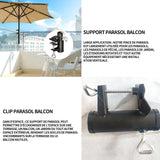 Support de parasol maximale la taille 6.6cm support parasol clip parasol universelle de parasol pour parasol plage pêche terrasse