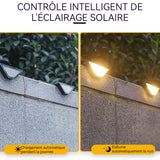 Lampe solaire triangle d'extérieur 24led pour escaliers étanche éclairage de marche lumière de jardin lumière LED avec capteur