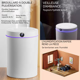 Humidificateur d'air 5 L humidificateur d'arômes avec 3 modes de brume 36 dB Silencieux 50H d'Autonomie avec 7 Color Veilleuse