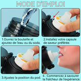 Gourde sport 650ml bouteille d'eau amusante et fruitée goulot courbé avec paille 7 anneaux fruités différents pour sport voyage