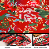 Sac à dos scolaire 44x33x14cm big red flower ethnic style big red flower large capacity casual backpack fashion trend cartable
