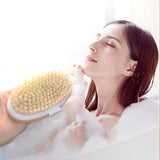 Brosse de bain en poils de sanglier et bois ovale en forme brosse pour le corps multifonctionnel brosse corps a sec brosse à dos