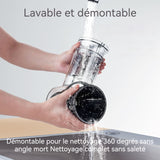 Coupe Légumes Électrique 19,5x18x12,5cm acier inoxydable cinq tubes amovibles et lavables multifonctionnel gain de temps Argent