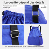 Sac à dos avec cordon de serrage sac à dos pliable sac de sport à cordon de serrage de voyage simplede de basket sac à dos bleu