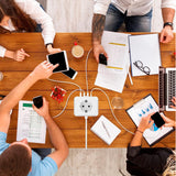 Multiprise electrique Bloc 3 prises 3 USB 1 Type-C avec Interrupteur Longueur câble 1,5M Prises multidirectionnelles Prise cube