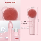 Brosse Nettoyante Visage Électrique Nettoyage à 5 vitesses Étanchéité IPX7 Massage à chaud Multi-fonctions Brosse nettoyante visage