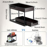 Rangement sous évier à 2 niveaux coulissant étagère de rangement multifonctionnelle organisateur sous evier étagère à épices