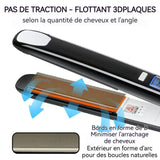 Fer à lisser 30x3,5x2,5cm 65W adaptée aux cheveux secs ou mouillés avec écran LCD et 4 réglages de température réglables noir