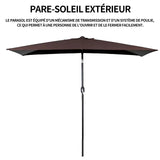 Parasol de jardin 3m parasol de jardin extérieur demi-parasol de jardin parapluie de jardin en demi-cercle pare-soleil extérieur
