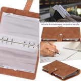 arnet A6 livre de comptes ordinateurs portables professionnels note cuir PU brun 12 sachets transparents/1 étiquette 16 grilles