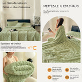Couverture 200x180cm plaid chaud multifonctionnelle en taffetas épais doux et confortable lavable en machine offrez des cadeaux