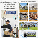 Caméra 1080P 8veilleuses surveillance panoramique caméra extérieure couleur à vision nocturne rotation 360 degrés étanchéité IP66