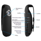 Caméra de surveillance 400 mah qualité HD compatible avec carte tf 128 go fonction d'enregistrement autonome détection mouvement