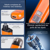 Tondeuse nez oreilles homme 200mah LED chargement USB 2 niveaux de réglage nettoyer les brosses et les capuchons anti-poussière