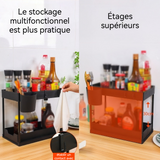 Rangement sous évier à 2 niveaux coulissant étagère de rangement multifonctionnelle organisateur sous evier étagère à épices