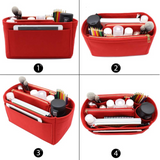 Sac en feutre 27x16x16cm sac de rangement mettez-le dans un grand sac pour l'organisation/le stockage/le soutien sac forme rouge