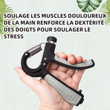 Hand grip poignée de force ajustable 5-60 kg renforceur de bras poignet exercice antidérapant poignée de confort TPR Noir gris