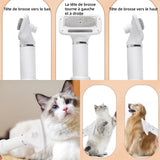 Brosse chien chat à vapeur 20000rpm 300w tête rotative multi-angle conception de la plaque de poussée brossage confortable blanc