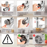 Hachoir à viande 32x18x27cm 300W ensemble 8PCS multifonctionnel hachage facile fonctionnement silencieux facile à nettoyer blanc