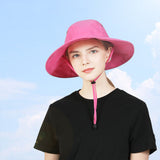 Chapeau de protection solaire vacances pêche en plein air unisexe chapeau de soleil à large bord anti-éclaboussures d'eau