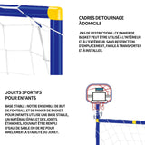 But de foot et support de basketball 2 en 1 pour enfants ensemble jouets intérieur et extérieur but de 88 cm ABS 88x45.5x115.5 cm
