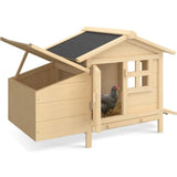 Poulailler en bois 99x55x66cm résidence petitsanimaux poules lapin box extérieur porte verrouillable grand poulailler domestique