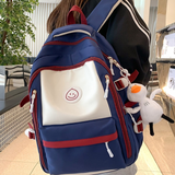 Sac à dos scolaire 45x30x17cm trendy hundred large capacity backpack campus fashion clash of colours casual schoolbag cartable