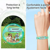 Bracelet anti-moustiques 62x57,5 x16mm 3 sachets de bâtonnets d'huiles essentielles anti-piqûres longue durée 180 jours vert