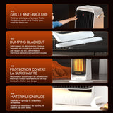 Radiateur soufflant 220v 48,5x18,5cm intelligent thermostat 3-speed réglage chauffage d'appoint 1,5m câble chaufferette electrique